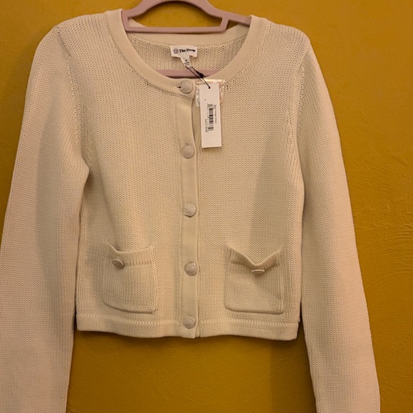 The Drop NWT bloom cardigan sweater whisper white. Size medium. Thick and soft - Picture 3 of 4